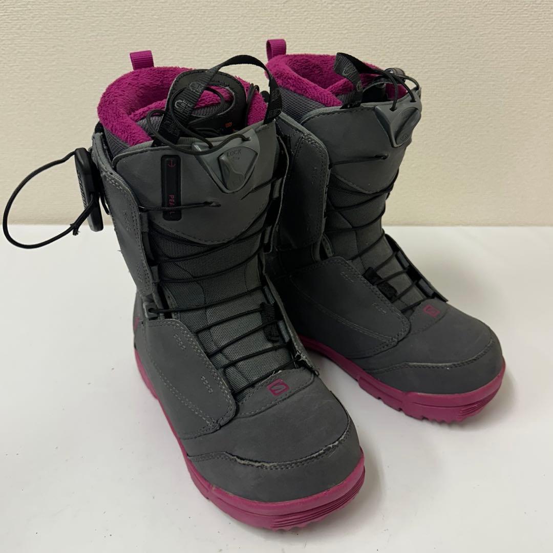 SALOMON スノーボードブーツ グレー/ピンク　22.5cm