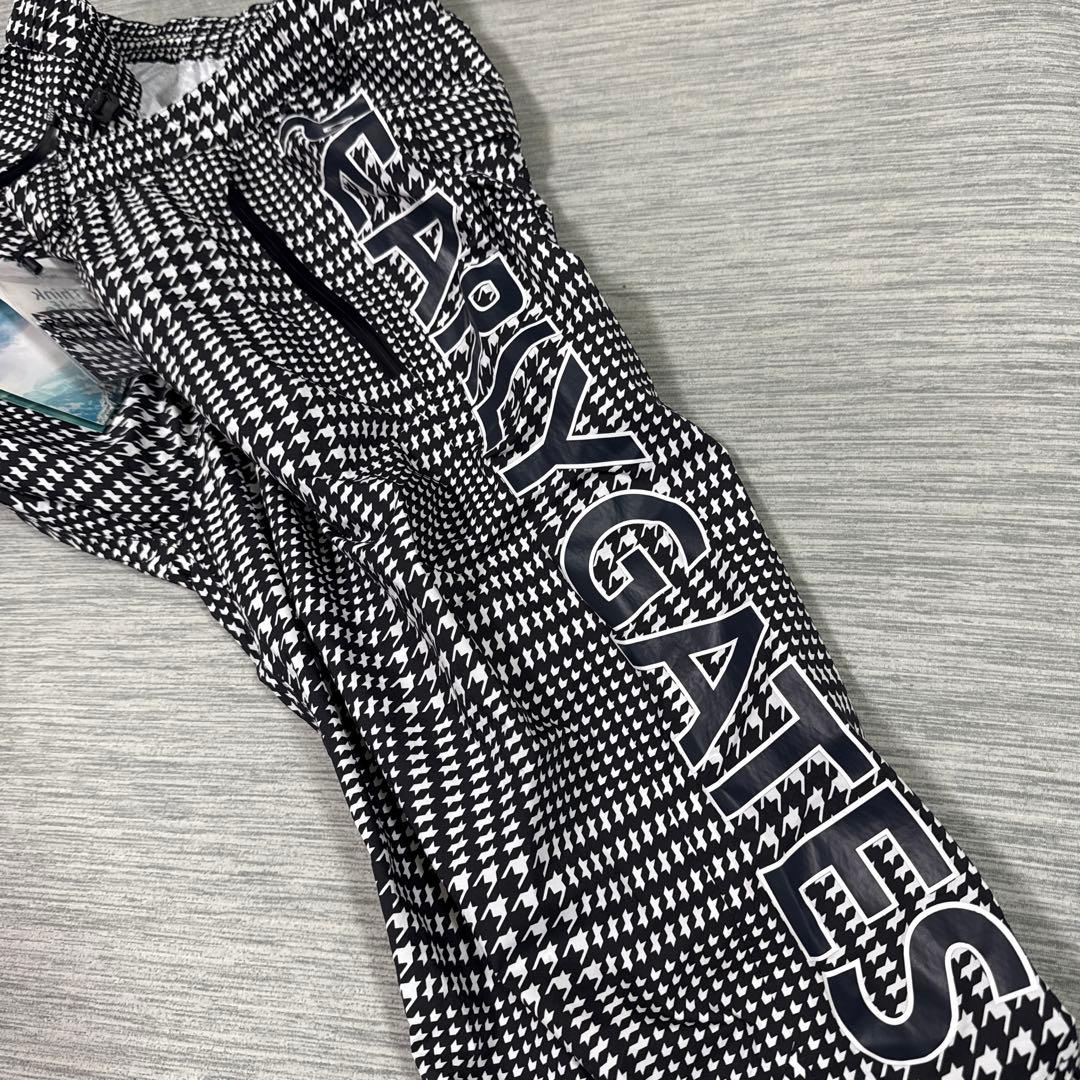 新品　 PEARLY GATES 千鳥柄　サイドビッグロゴ　防水透湿 パンツ