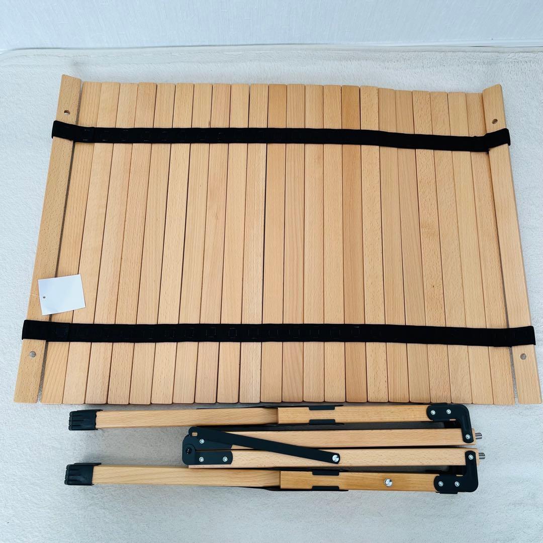 新品 WIZ'A ウィザ 木製ロールテーブル 天然木 収納バッグ有り アウトドア