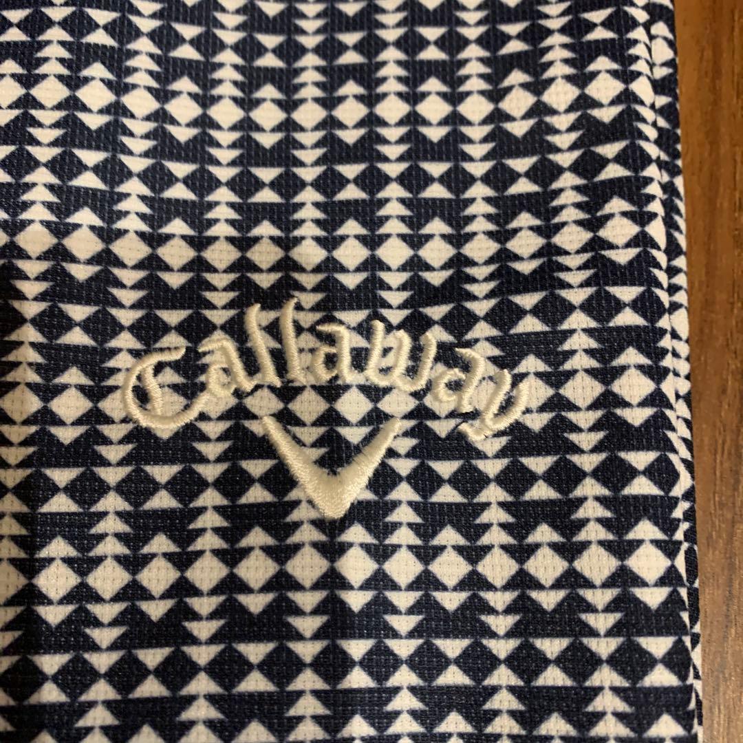 Callaway ゴルフシャツ 3L 長袖ネイビー/ホワイト