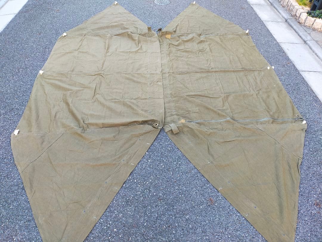 ギリシャ軍幕 2枚セット 撥水・YKKファスナー加工済み シェルターハーフ