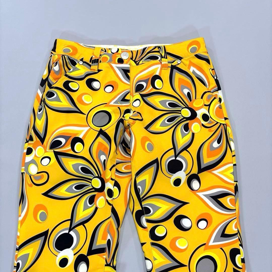 ラウドマウスゴルフ　M ロングパンツ　ジャガデリック　イエロー　総柄