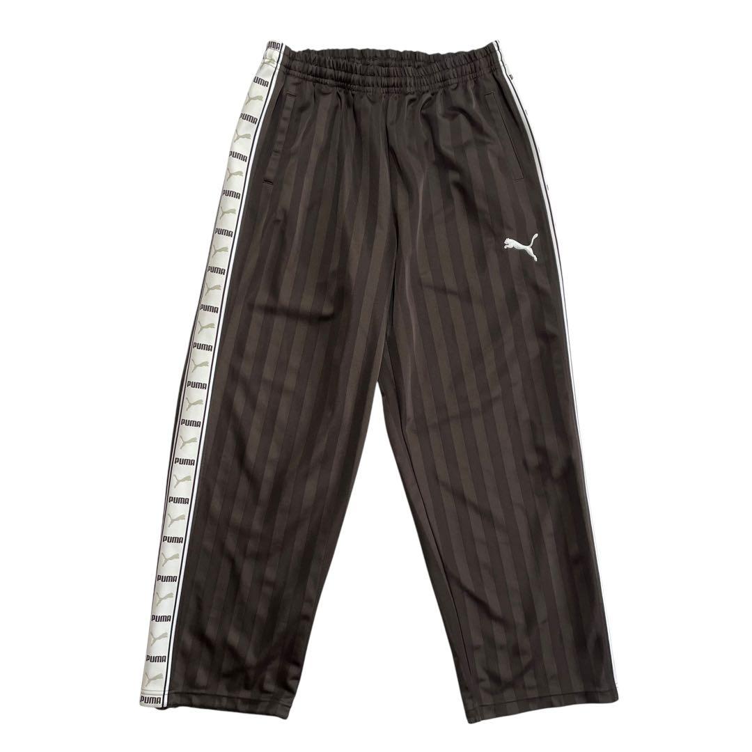 PUMA ジャージ セットアップ L/O こげ茶 白 ストライプ 上下