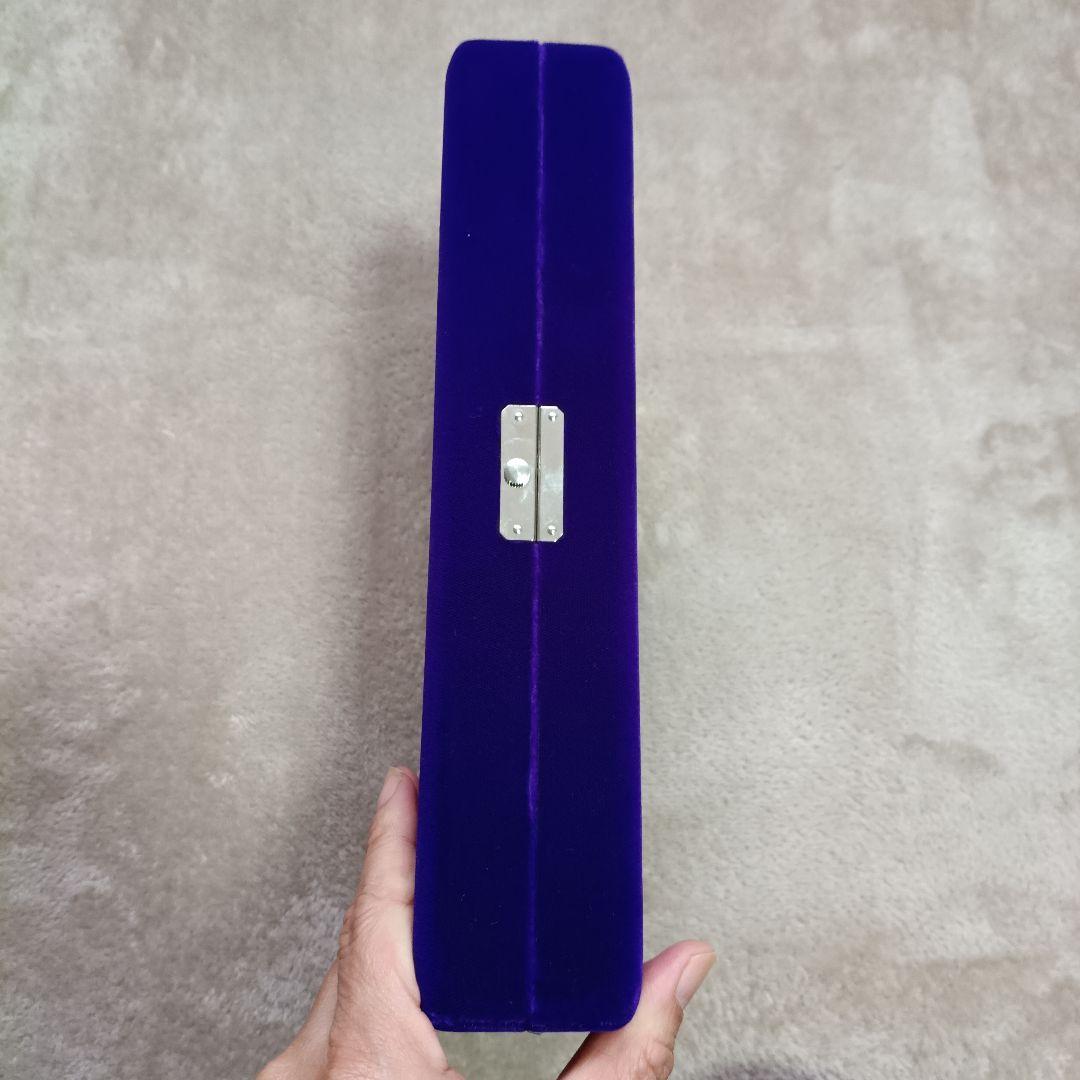 【新品】紫　三味線　バチケース　ビロード　地唄2丁入れ　撥入れ