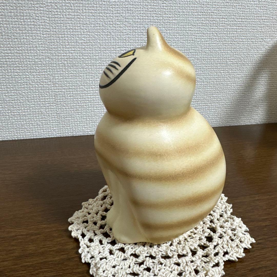リサラーソン キャット ミア ブラウン セミミディアムサイズ 陶器 猫置物