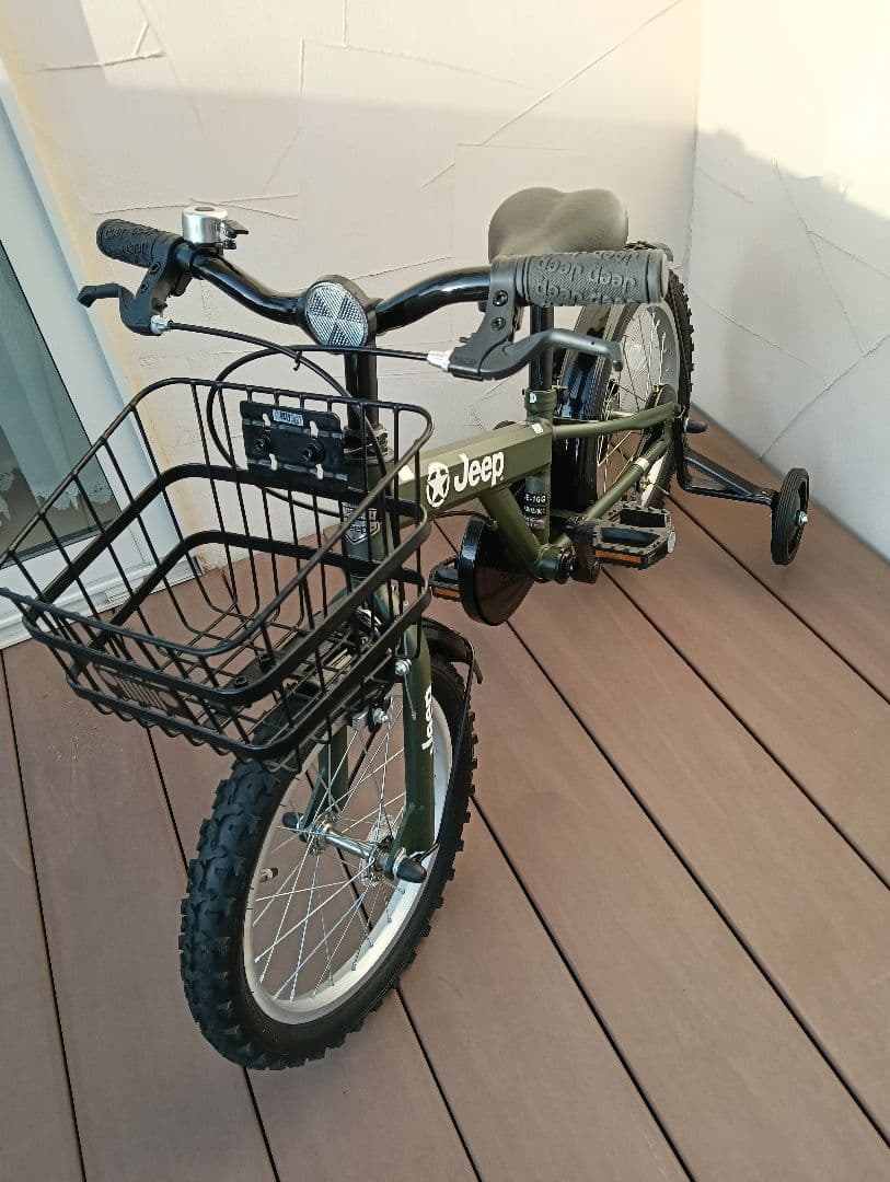 【美品】Jeep 幼児用自転車 オリーブグリーン