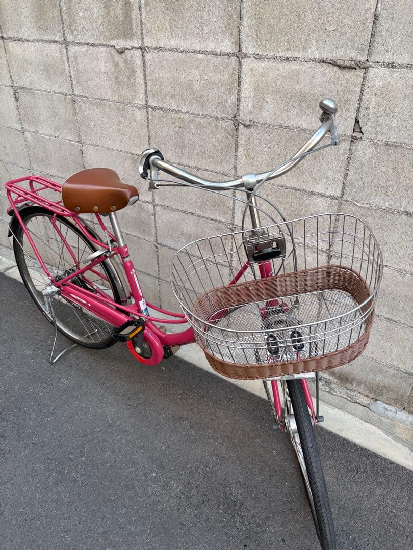 内装３段デカカゴ　シティサイクル　ピンク