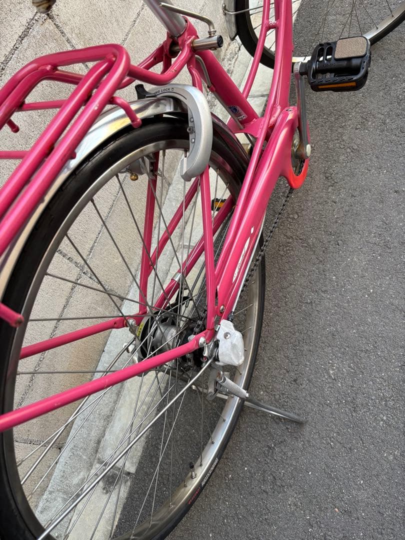 内装３段デカカゴ　シティサイクル　ピンク