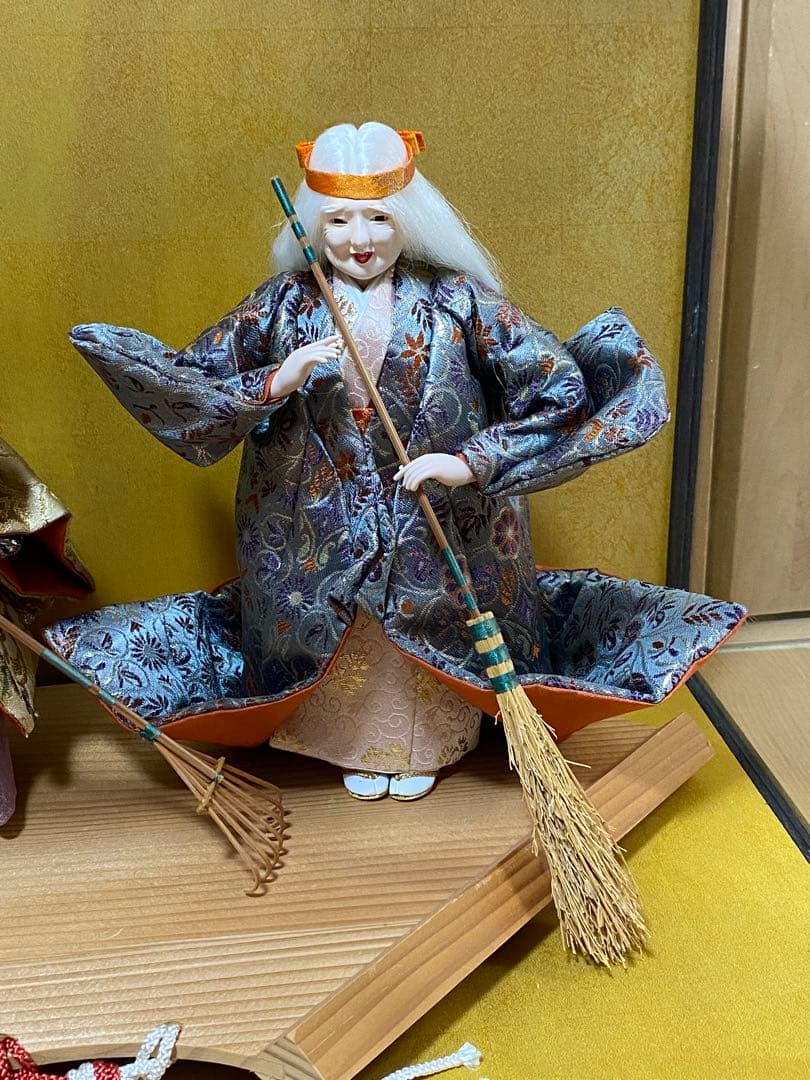 雛人形 翁 媼 ガラスケース入り 伝統工芸 美品 約40cm