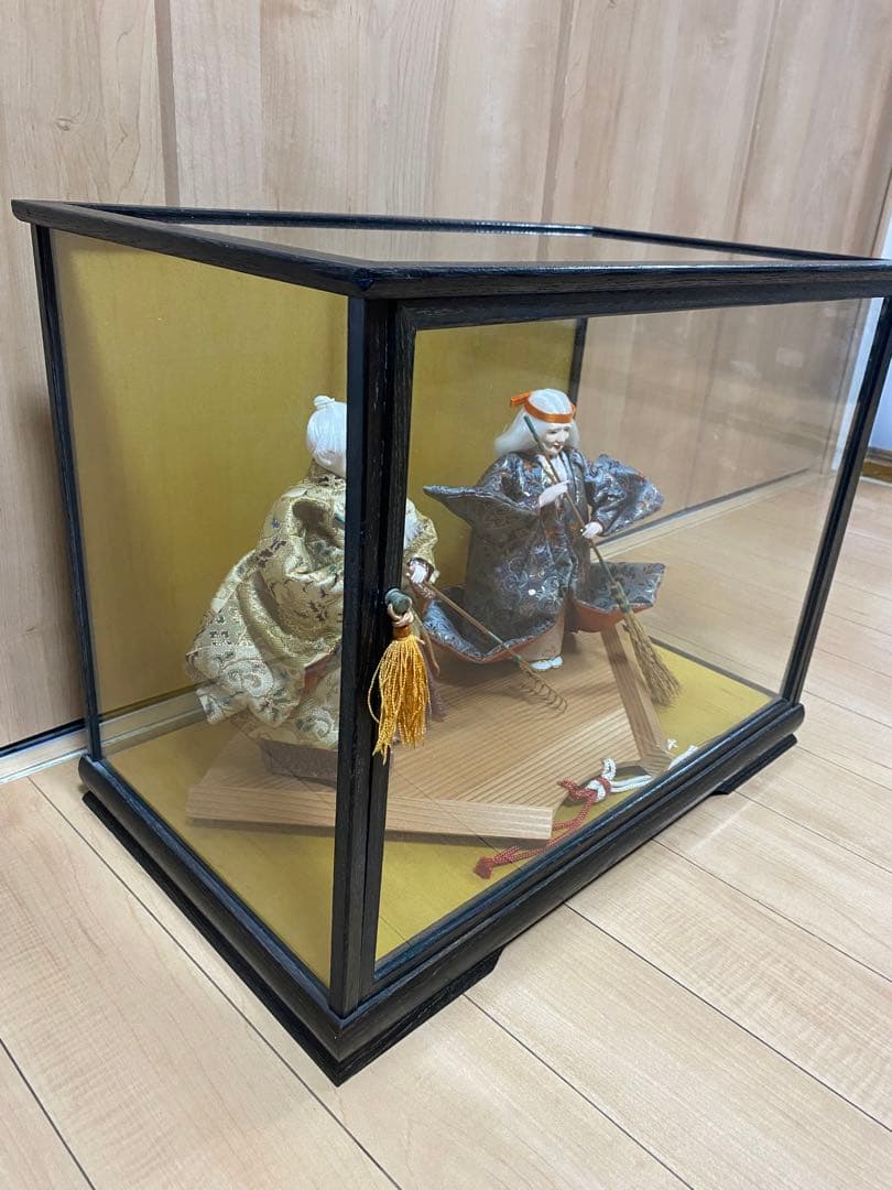 雛人形 翁 媼 ガラスケース入り 伝統工芸 美品 約40cm