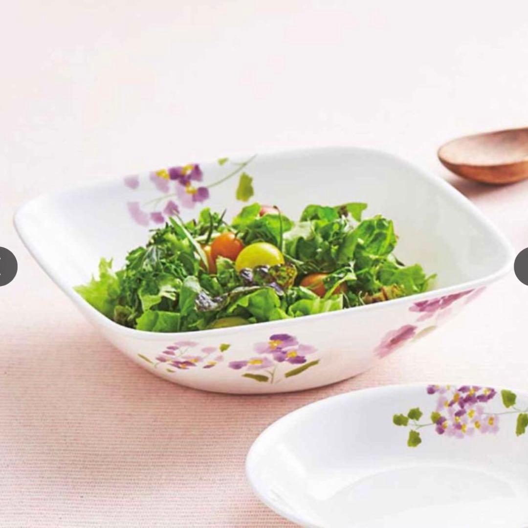 corelle コレール　スクエア大ボウル　バイオレットミスト　4枚