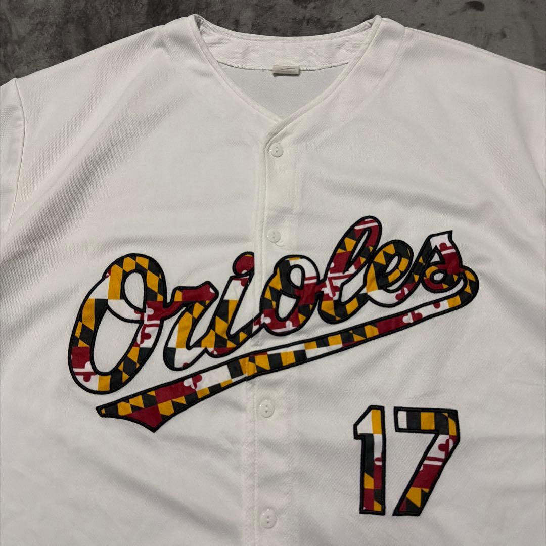 MLB ボルチモア オリオールズ　ベースボールシャツ　ゲームシャツ　刺繍　古着