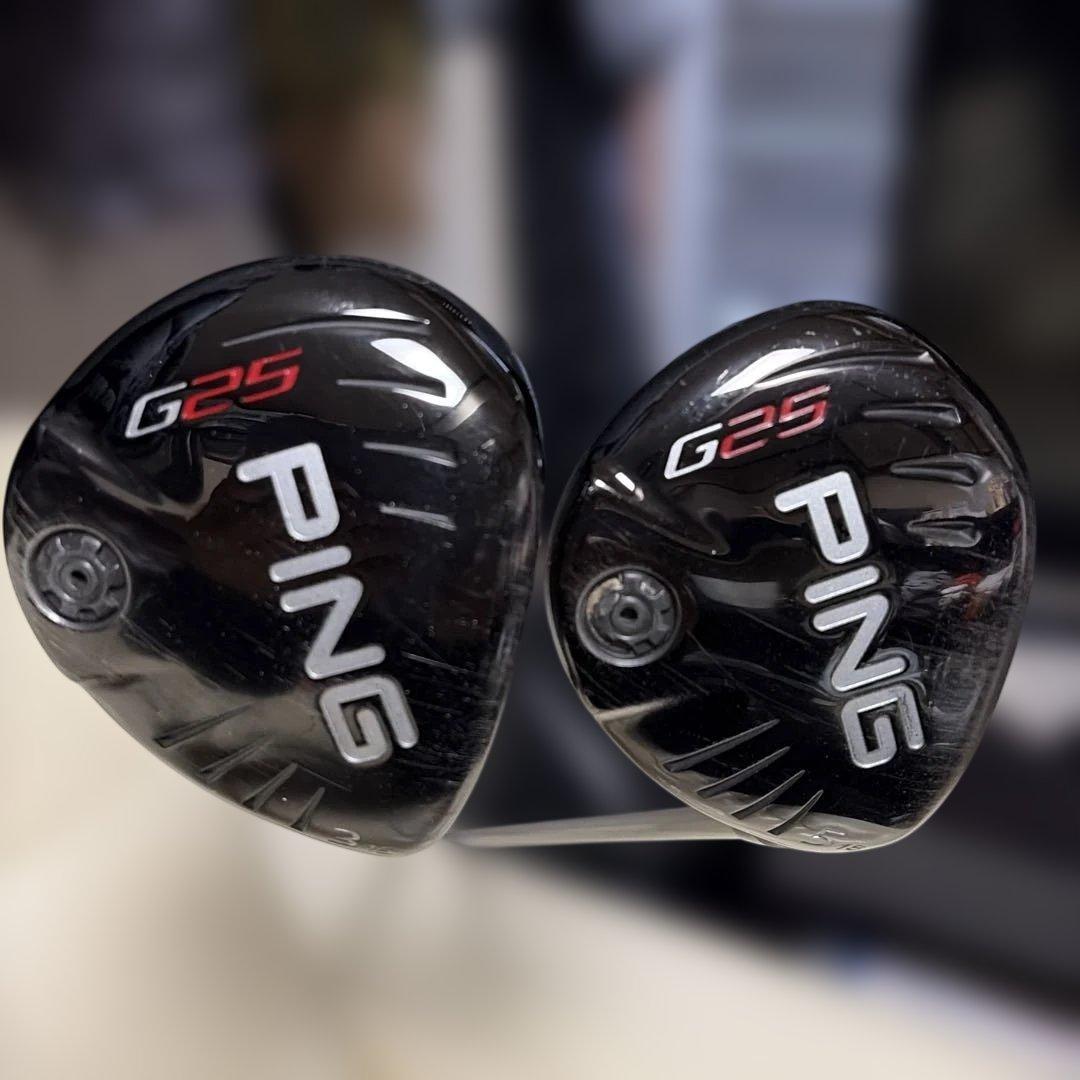 PING G25 フェアウェイウッド３Ｗ15度R5Ｗ18度R2本セット