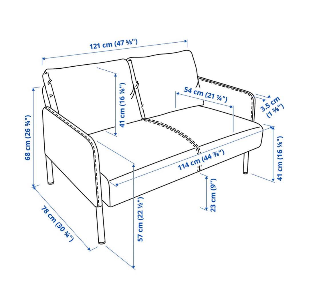 【本当の最終値引き】ダークグレー 2人掛けソファ モダン【IKEA】