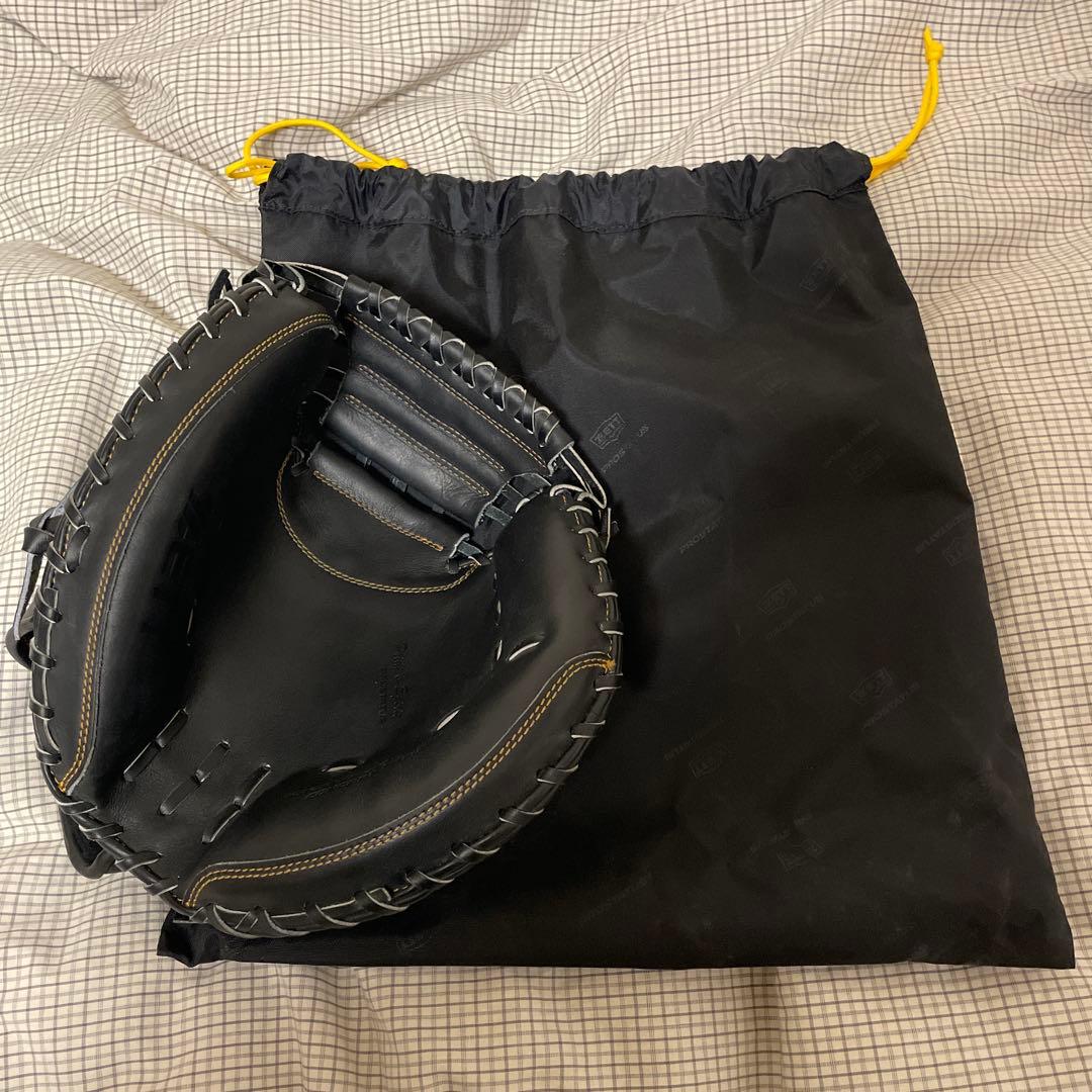 ZETT 軟式キャッチャーミット黒 収納袋付き