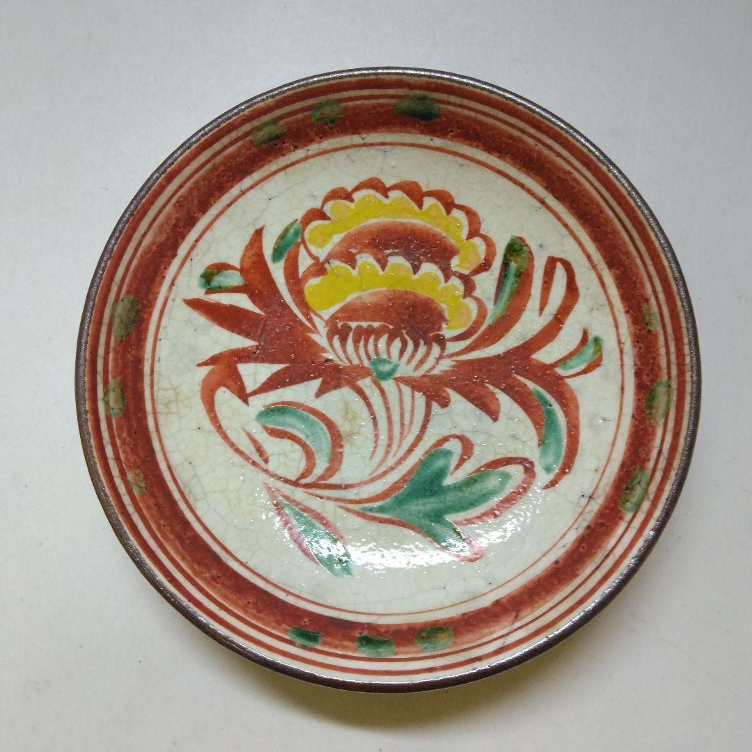 倣宋 赤絵 小皿５客組 共箱付 茶道具 時代物