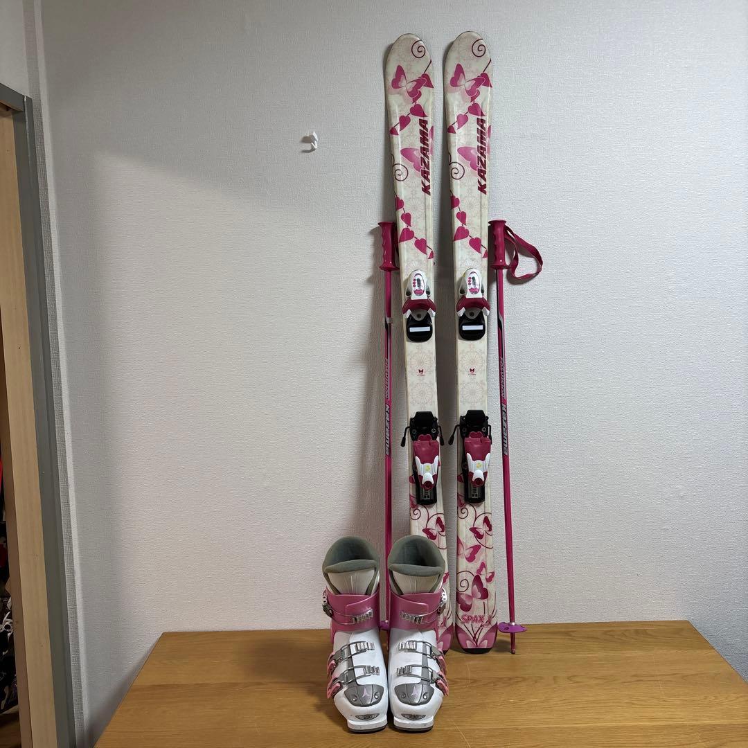 ジュニアストック付スキーセット　KAZAMA 130cm ATOMIC23cm