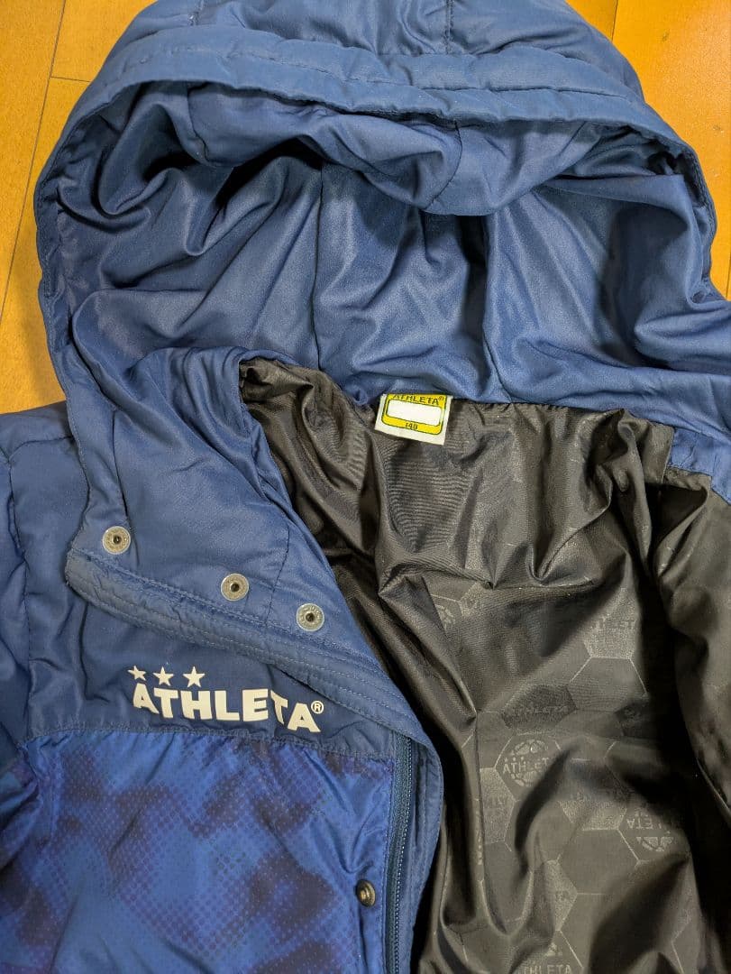 ATHLETA フード付きダウンコート ネイビー140 cm