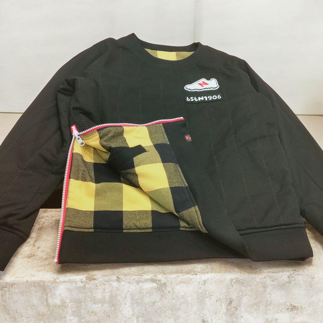 new balance golf セーター サイズ2 チェック柄リバーシブル黄黒