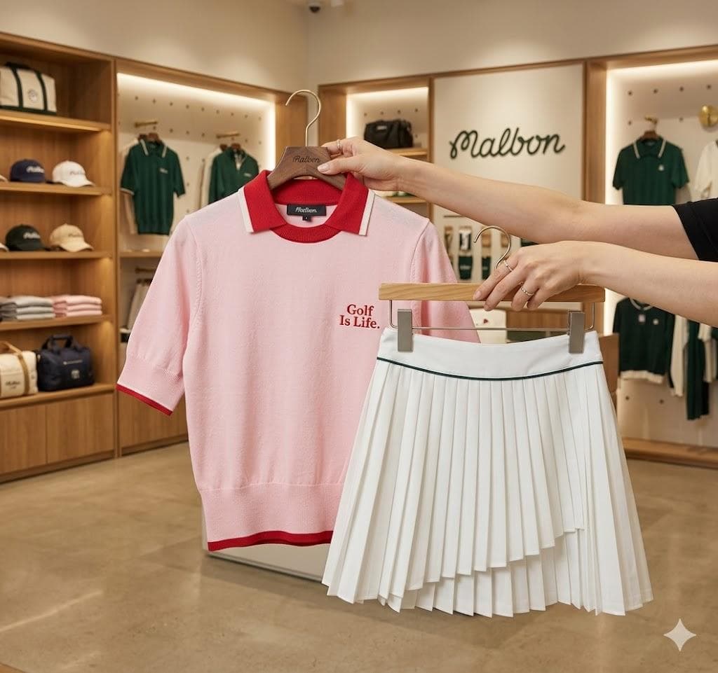 Malbon Golf レディース上下セット ゴルフウェア 夏用 軽量 速乾素材