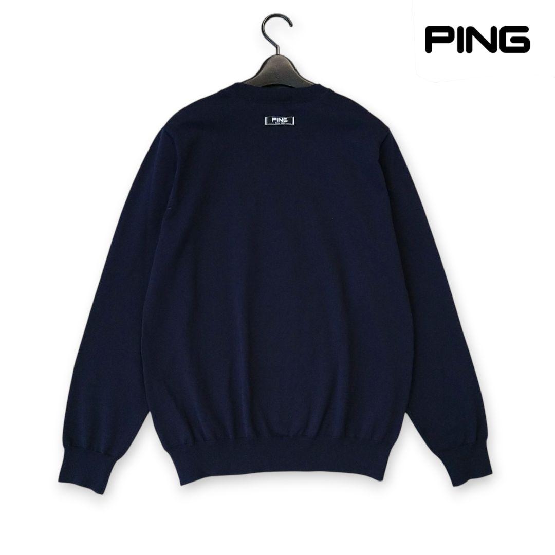 ■美品 PING PHOENIX ジャガード軽量クルーネックニットプルオーバー