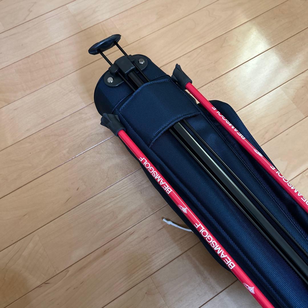 BEAMS GOLF スタンドバッグ ネイビー レッドセルフスタンド
