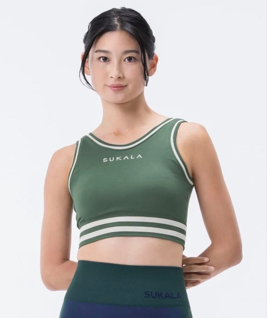 Lサイズ【SUKALA】ブラトップ付きカレッジVネックプルオーバー