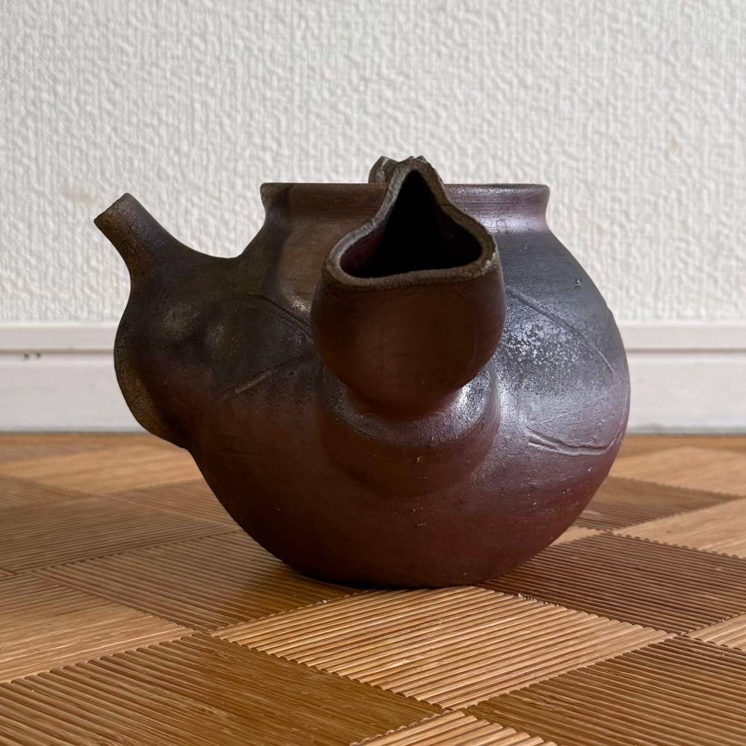 SNT1539 備前焼 松井與之 造 備前 横手急須 うぶ品 伝統工芸品