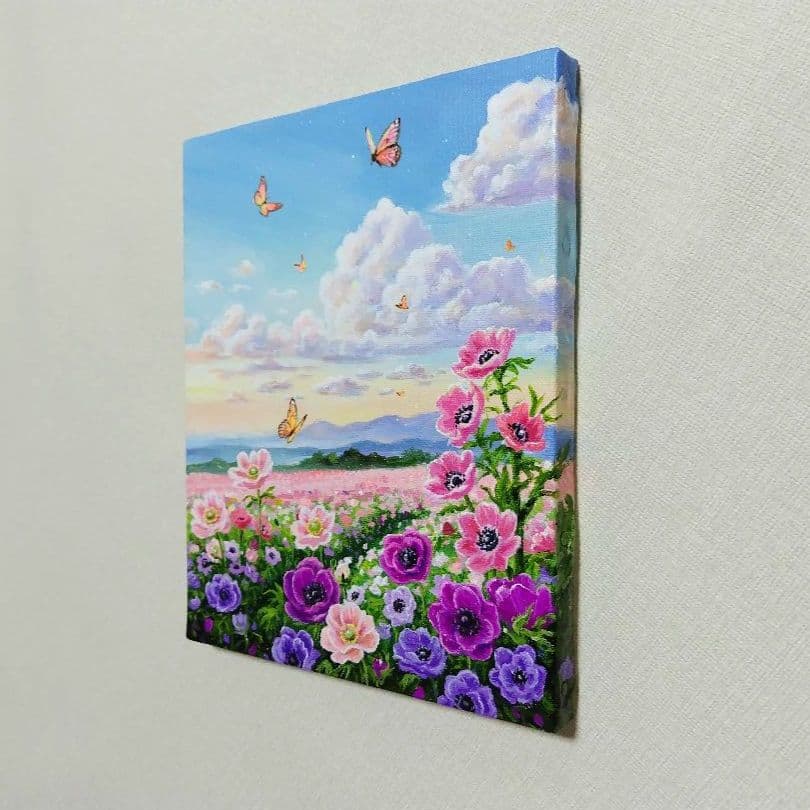 【アネモネ】アクリル画 F3 風景画 絵画