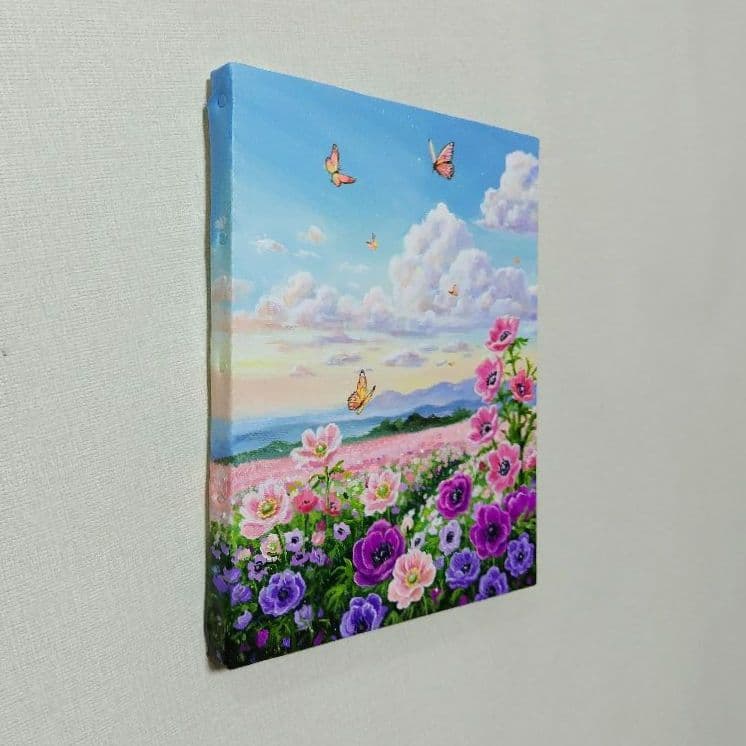 【アネモネ】アクリル画 F3 風景画 絵画