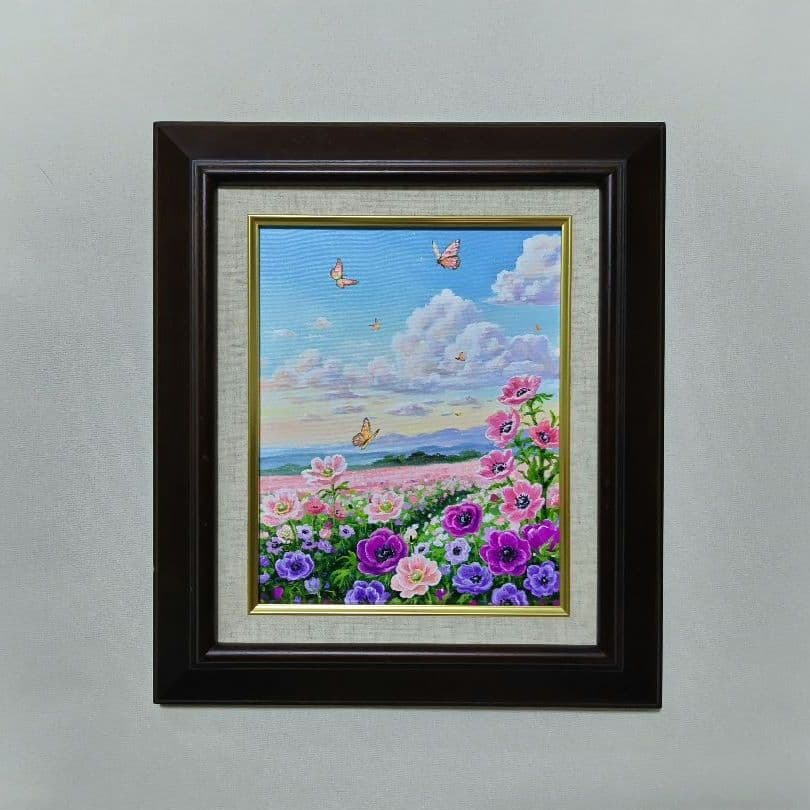 【アネモネ】アクリル画 F3 風景画 絵画