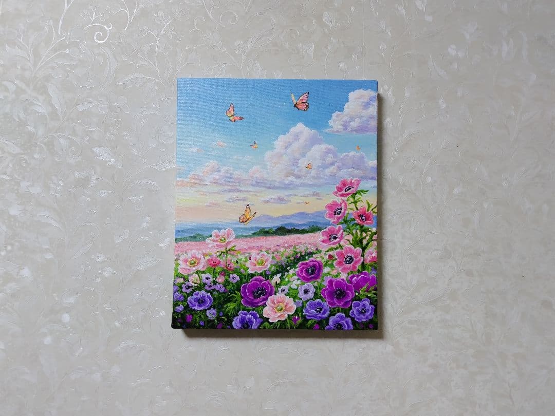 【アネモネ】アクリル画 F3 風景画 絵画