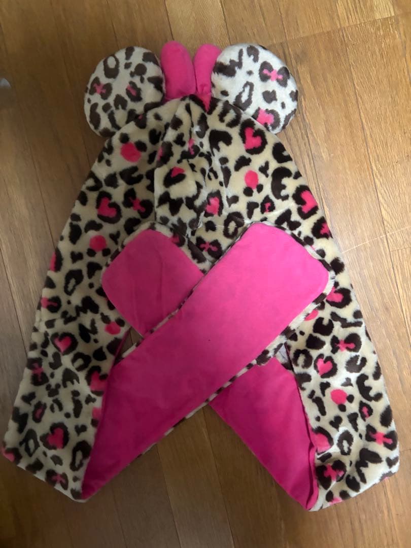 ミニー耳付きヒョウ柄 ファンキャップ