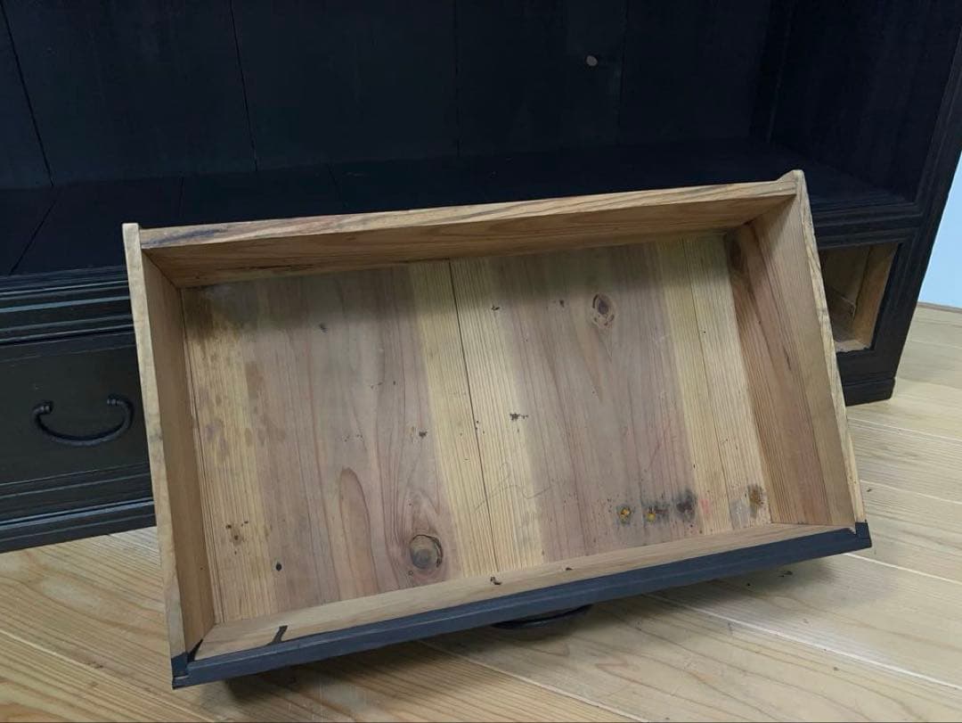 水屋箪笥　棚　木製　大型　横幅約182.5㎝　M101　古道具　アンティーク
