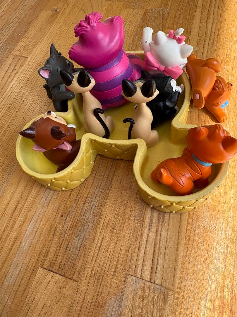 希少■ ディズニー　猫キャラクター　フィギュリン　9点セット　当時物　キャット