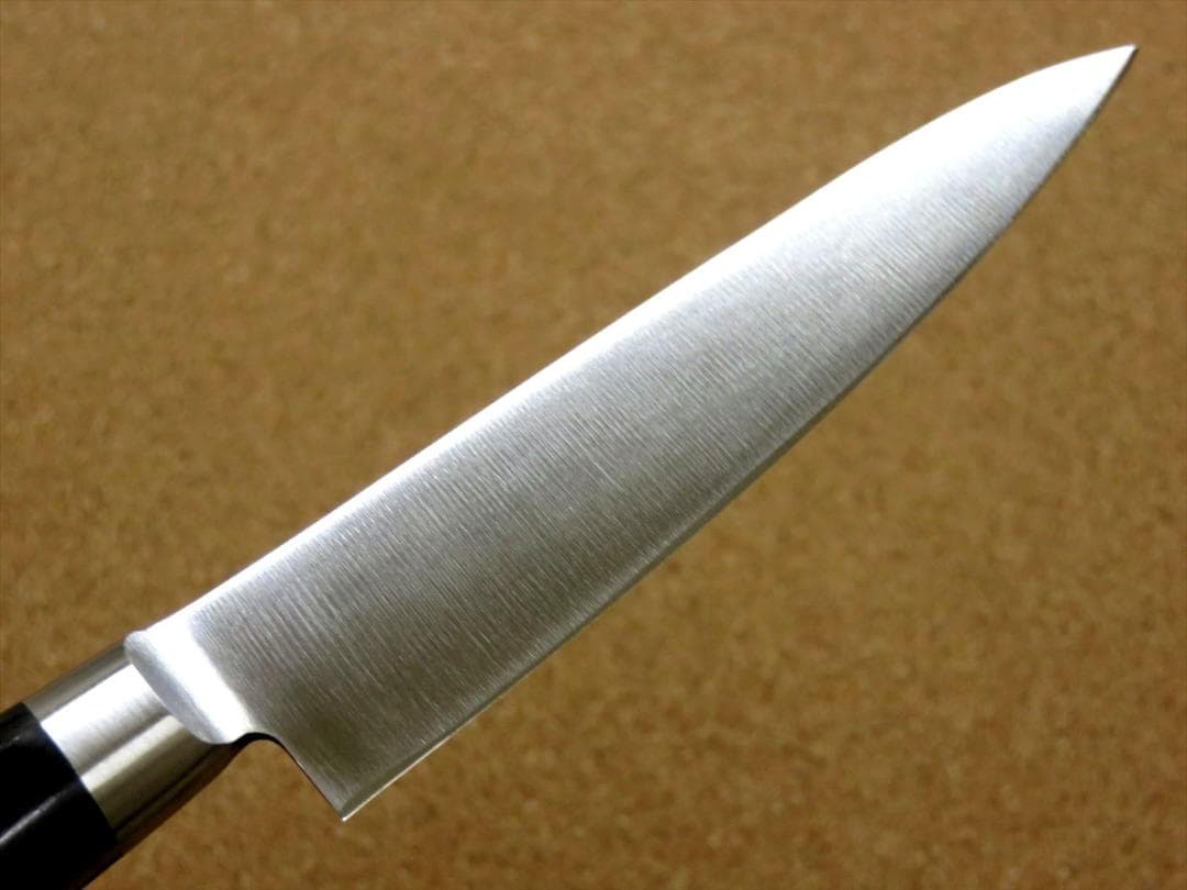 関の刃物 ペティナイフ120mm 伊勢屋治平 口金黒パッカー 果物包丁 小型両刃