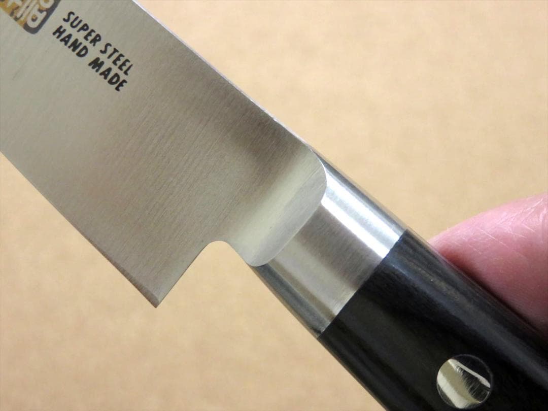 関の刃物 ペティナイフ120mm 伊勢屋治平 口金黒パッカー 果物包丁 小型両刃