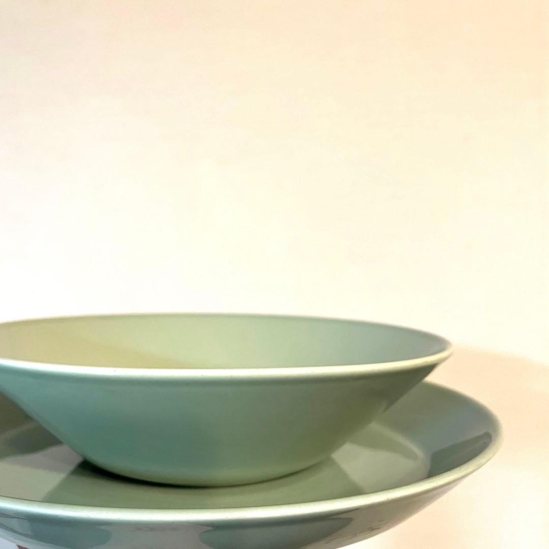 【2点】イッタラ ティーマ セラドングリーン　26cmプレート 21cmボウル