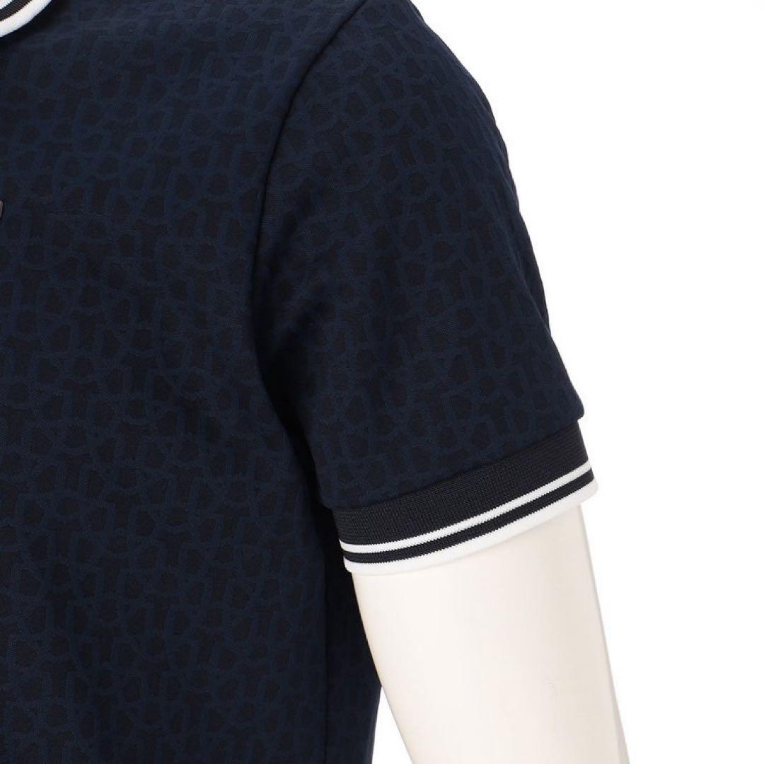 【新品・タグ付き】Felisiメンズ ポロシャツ ネイビー L モノグラム