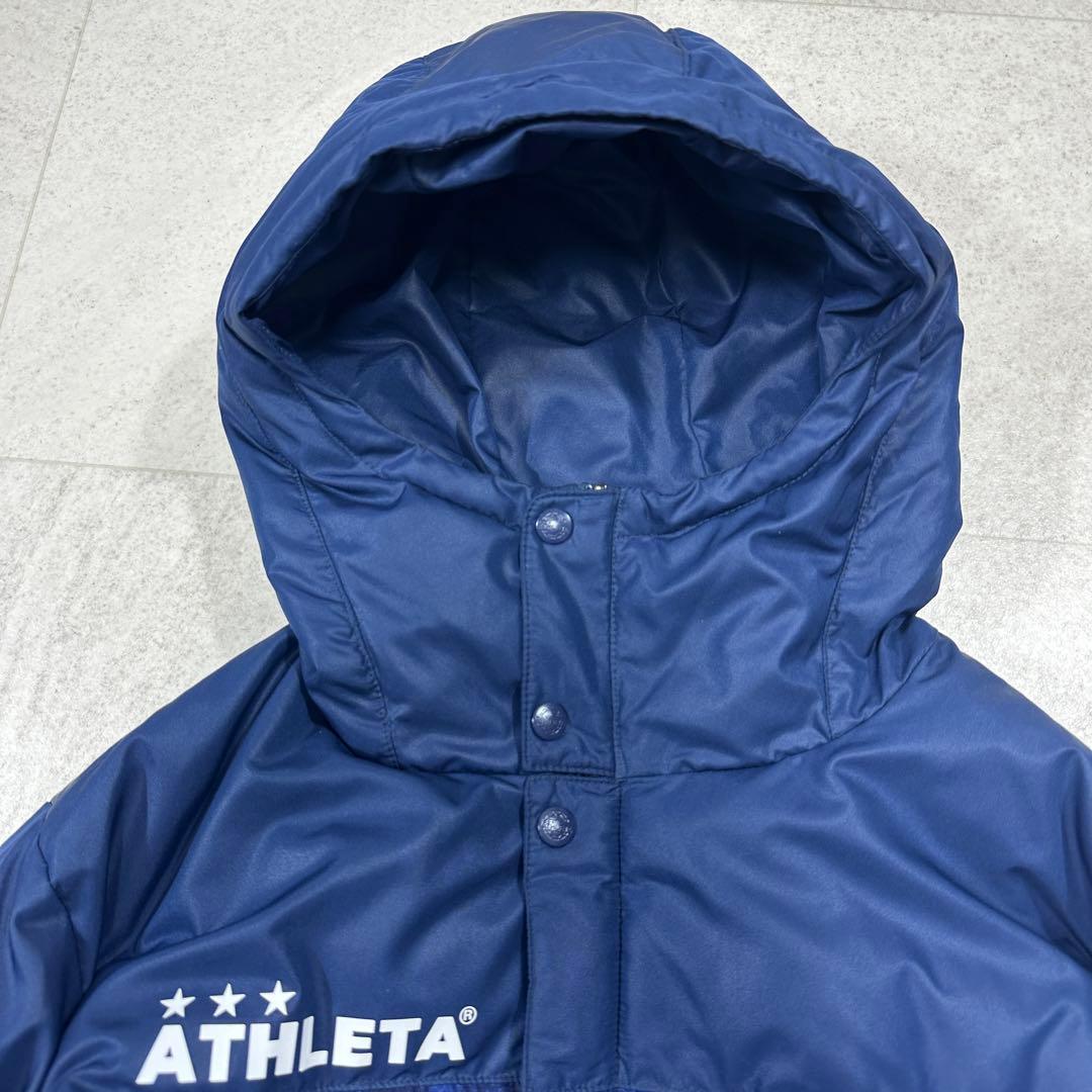 美品【ATHLETA】ベンチコート ロング 迷彩 カモフラ フード 中綿 M