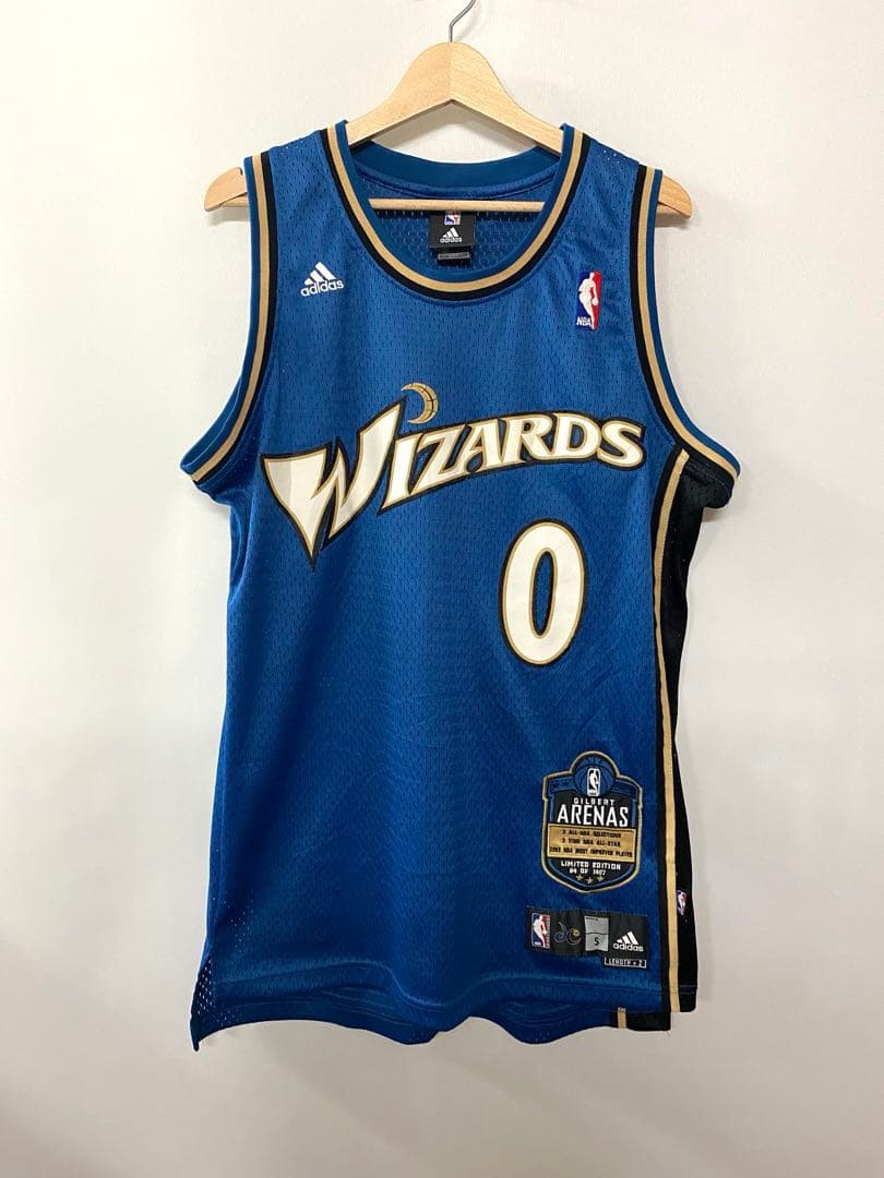 adidas NBA　ウィザーズ　アリナス　刺繍ロゴ　ゲームシャツ　ユニフォーム