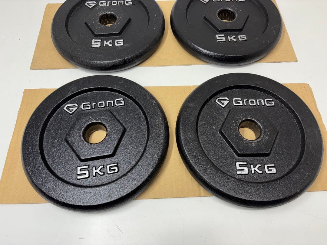 GronG グロング ダンベルプレート 5㎏×4枚 ダンベル バーベル 筋トレ