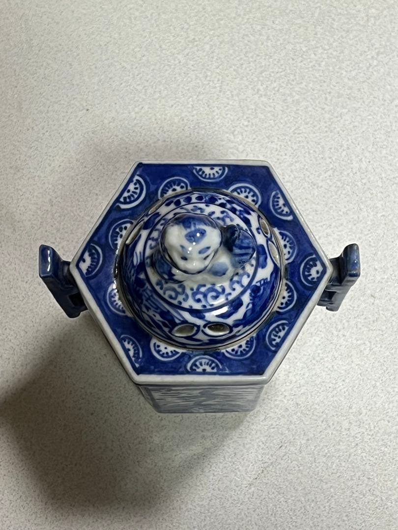 香炉　染付
