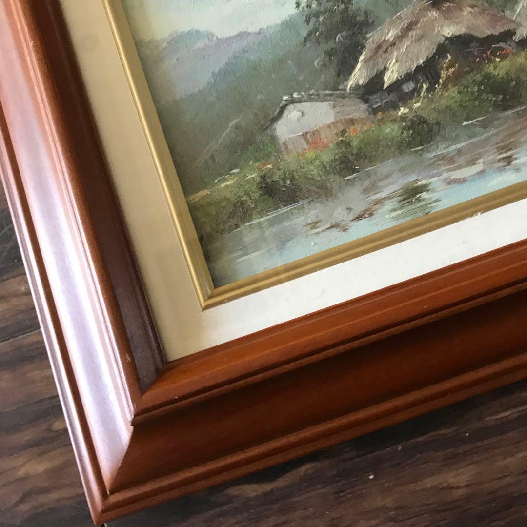 駒井敬三郎(駒井啓三郎)「土蔵と農家」油彩 SM 額装 無所属 油絵 油画 C