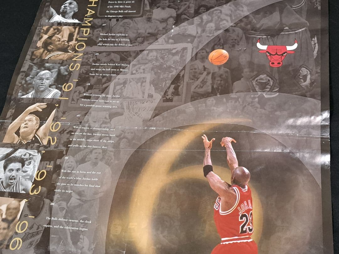 シカゴ・ブルズ NBAチャンピオン 特大ポスター88.5cm×58.5cm