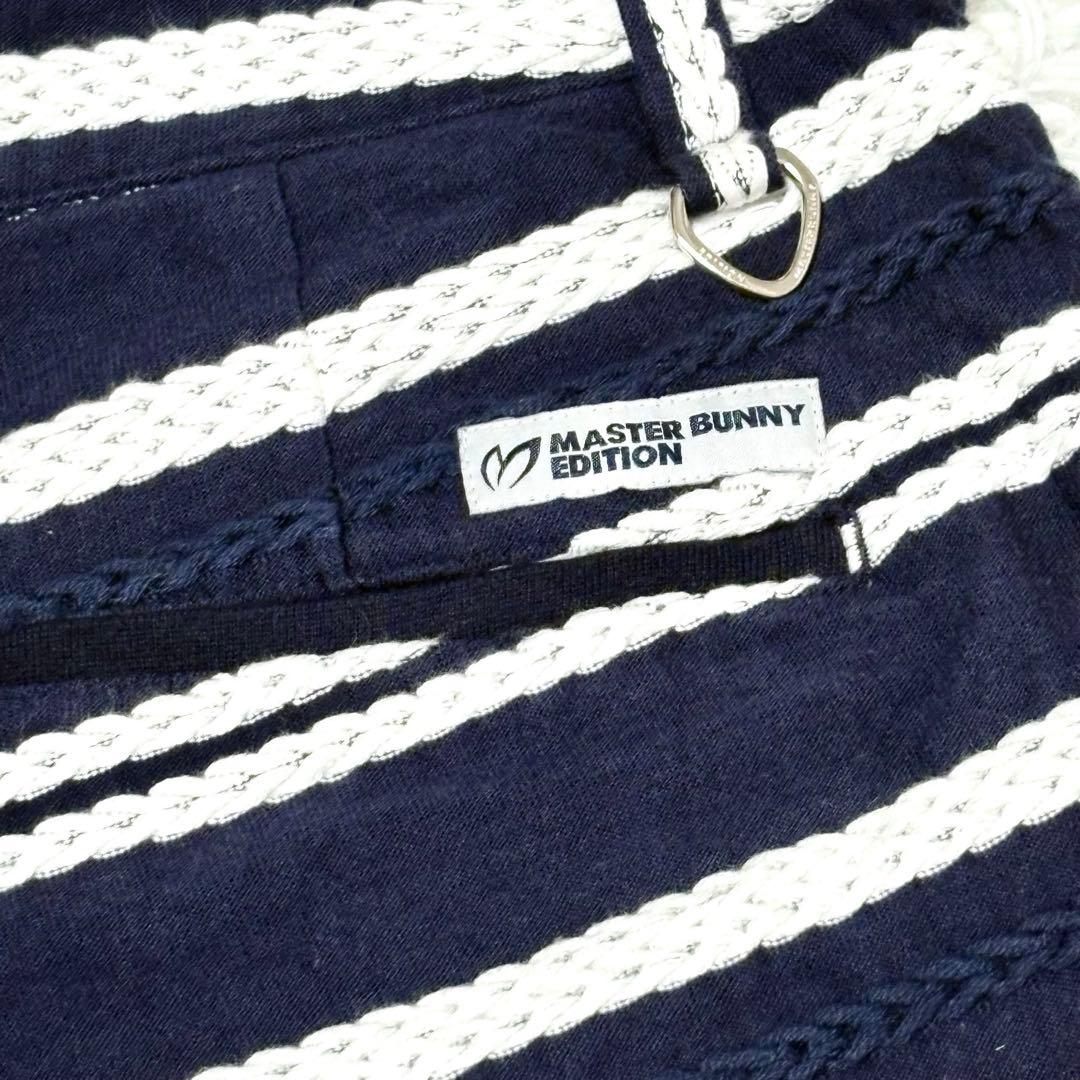 【極美品】マスターバニーエディション　ショートパンツ　ボーダー　紺色　ゴルフ L
