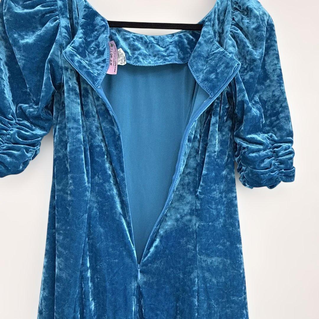 CCFASHIONS ターコイズブルー ベルベットドレス 3-4サイズ