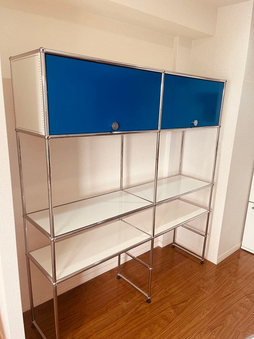 USM ハラー　キッチンラック　スチール収納　ブルー　ホワイト