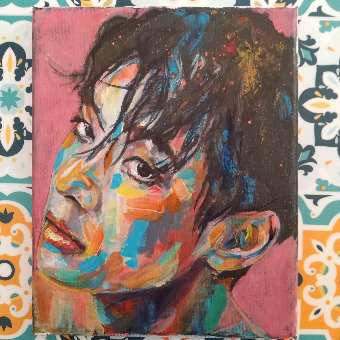 人物画#32 男性の肖像 アクリル画 3号