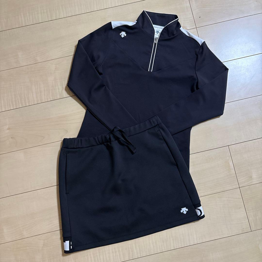 DESCENTE ゴルフウェア ポロシャツ　スカート　2点　黒　M/L